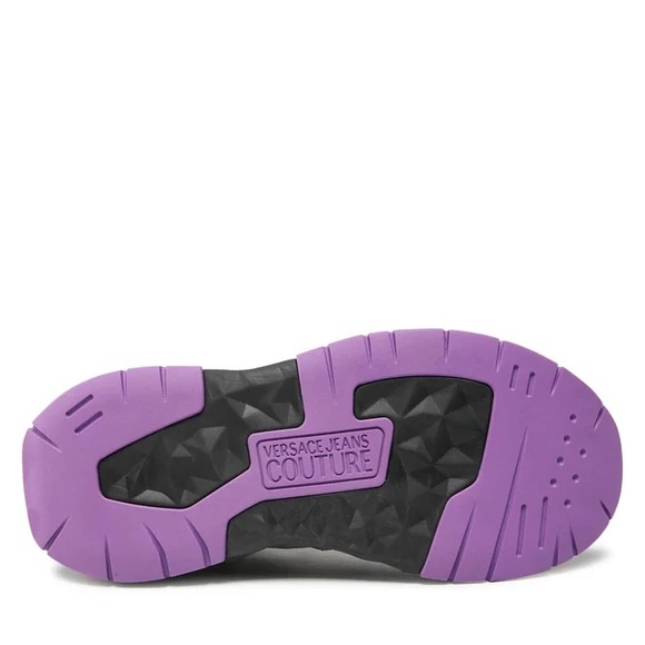 Versace Jeans Collection Women's Leopard Print Sneakers - Black and Purple WM 5 - Picture 6 of 6